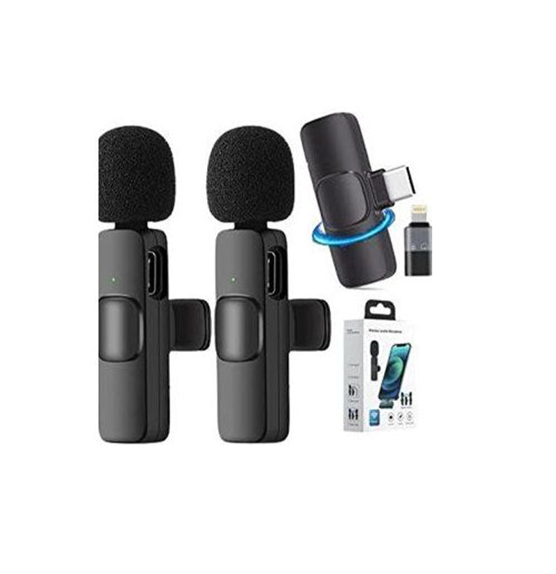 Wireless Dual Mic For 4K voice Recordings .