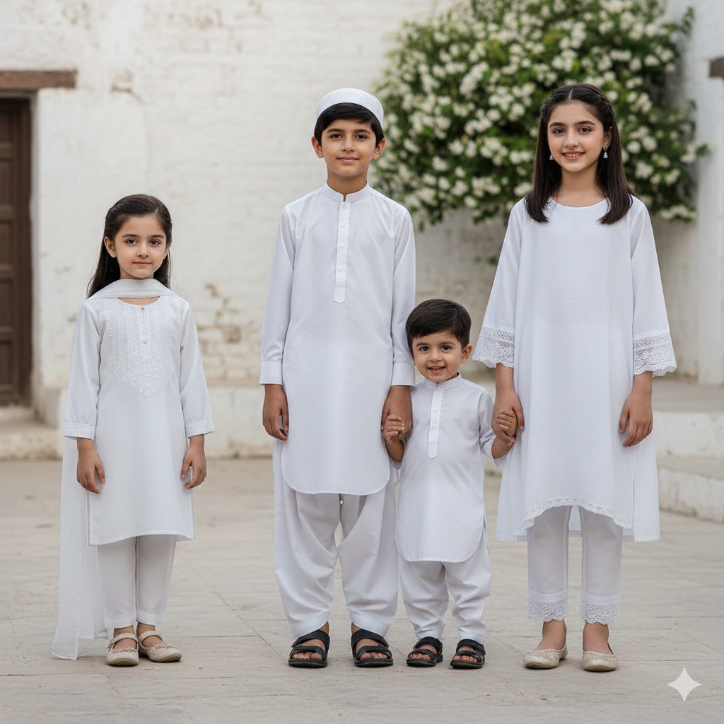 New Year Deal. Kids Plain White Cotton Slub fabric For Multiple Use.