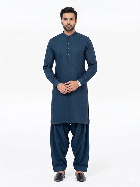 Zincish Blue Soft Cotton Latha