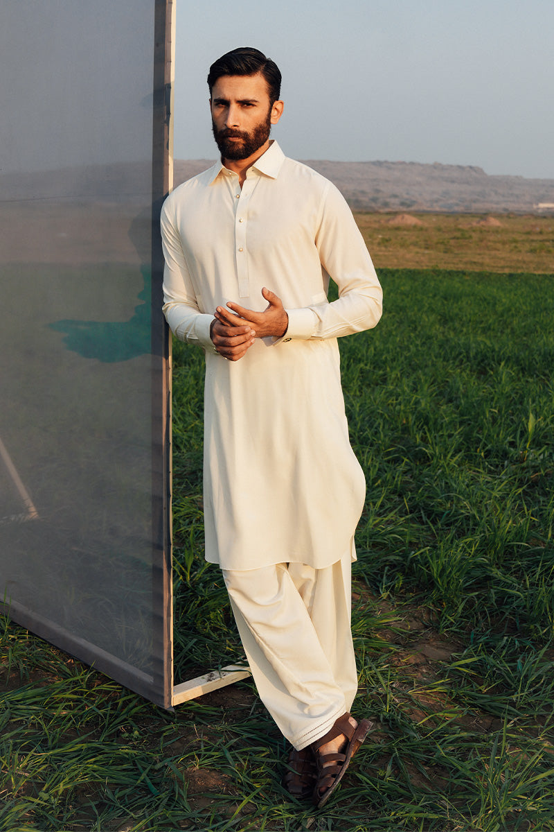 Cream Soft Cotton latha.